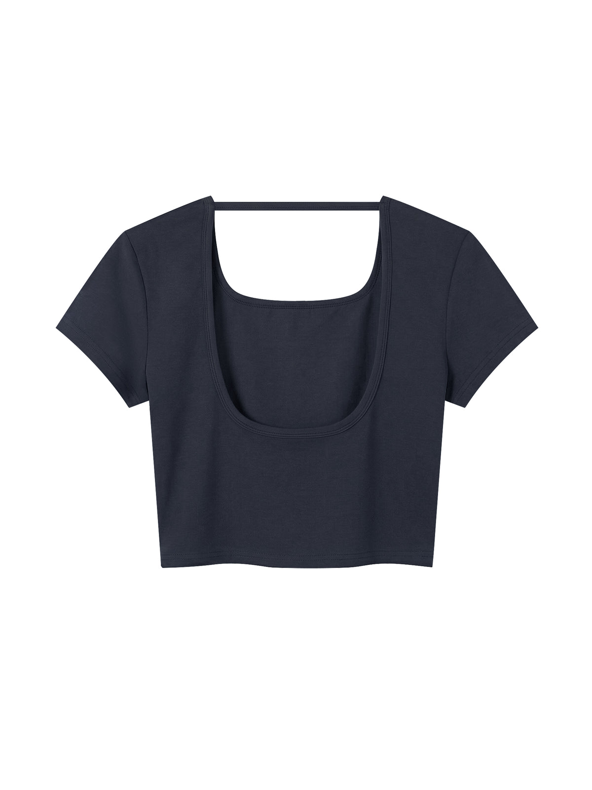 T-shirt Square Neck Crop – Nowrocky™ — dolna krawędź kroju crop