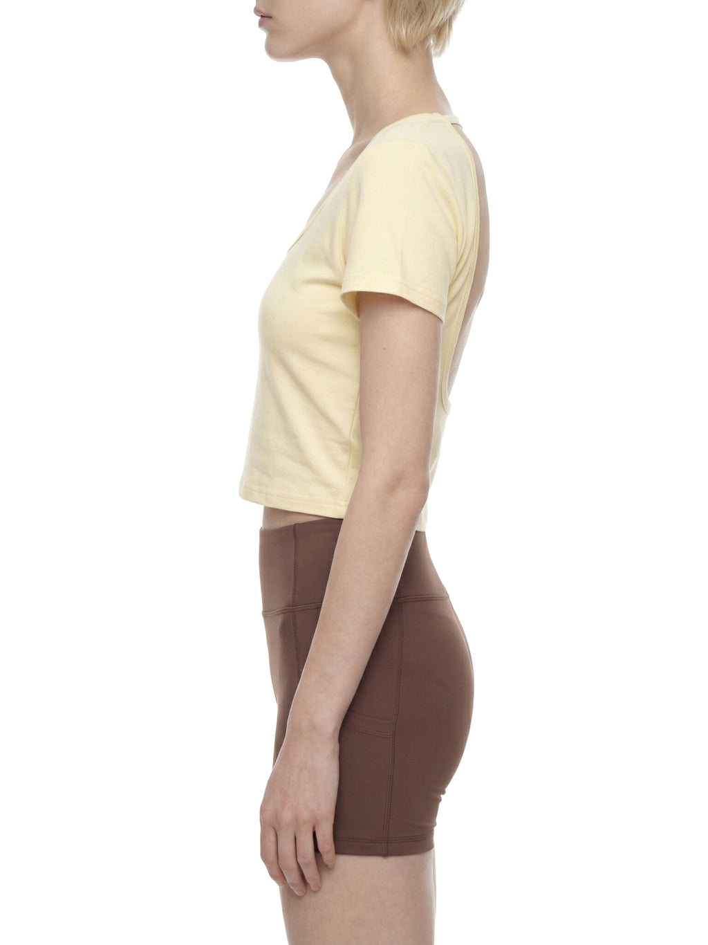 T-shirt Square Neck Crop – Nowrocky™ — układ na płasko, strona tylna