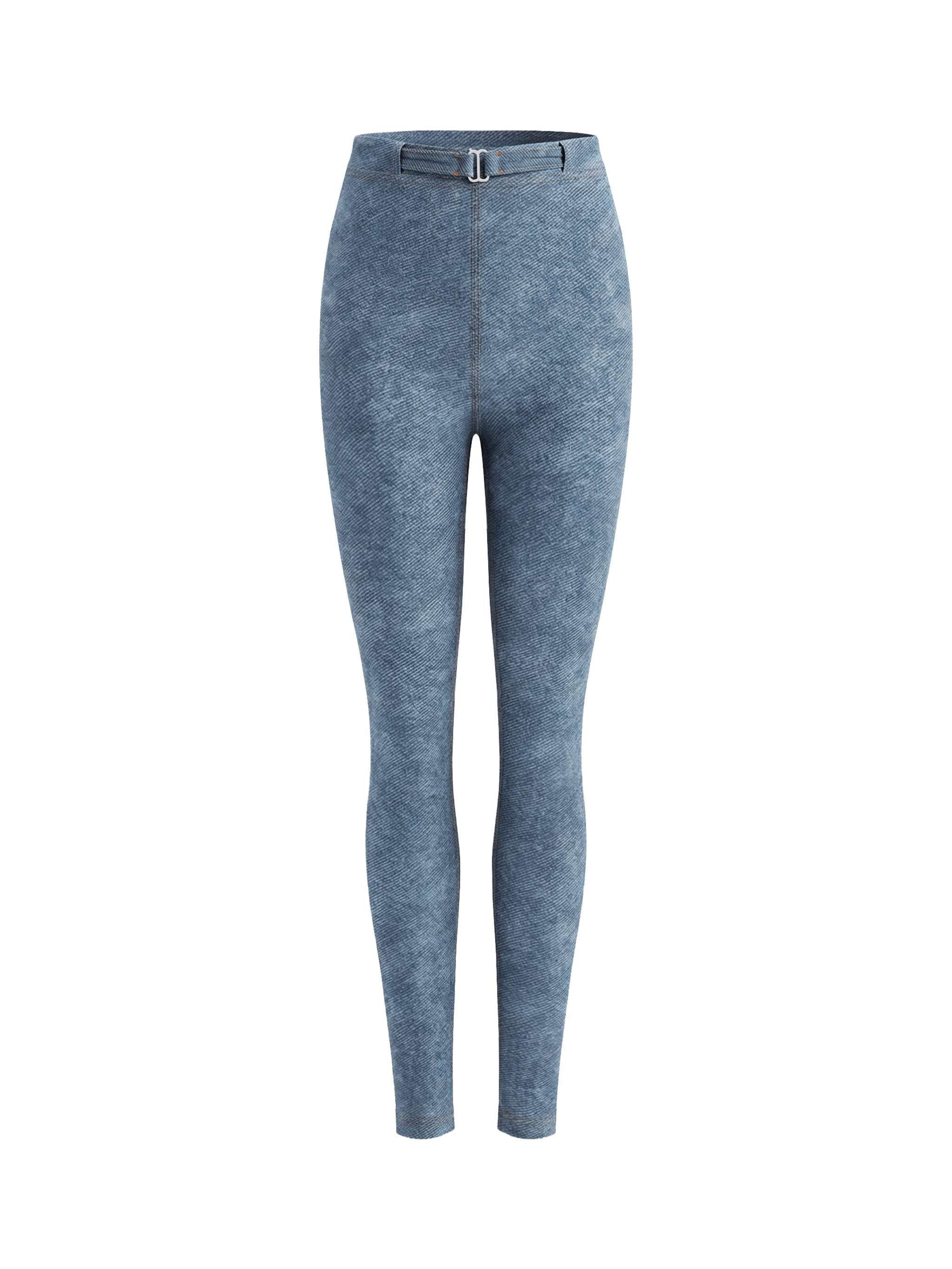 Legginsy ze sztucznego denimu z rozporkiem na zamek błyskawiczny – Nowrocky™