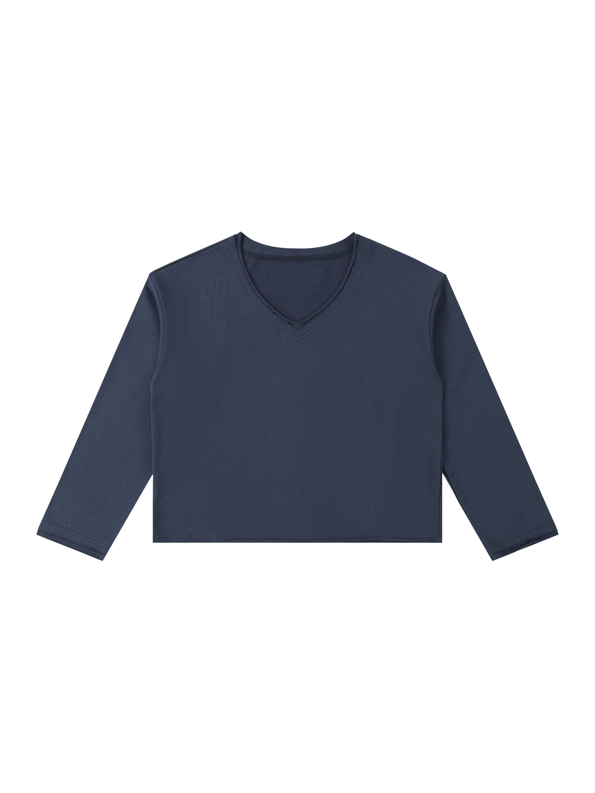 Longsleeve Damski Raw Hem Crop – Nowrocky™ — zbliżenie na surowo ciętą dolną krawędź