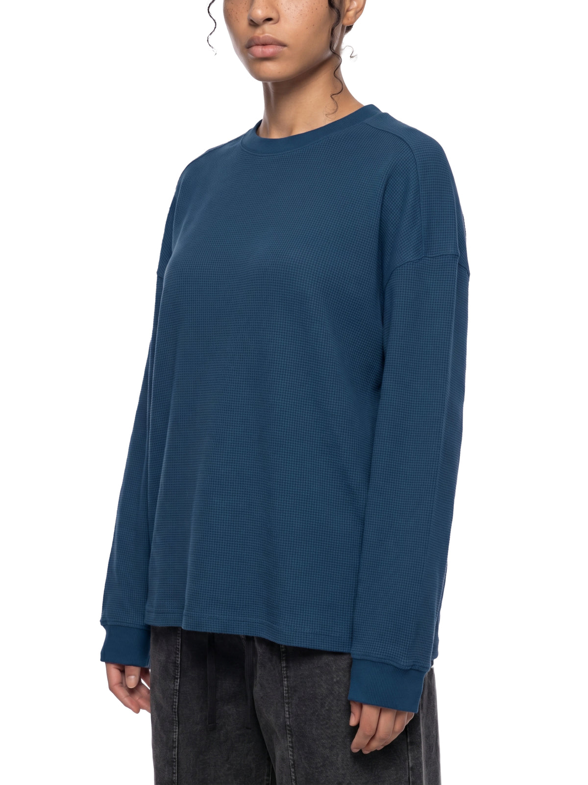 Longsleeve Waffle Boxy Drop Shoulder – Nowrocky™ — kadr do pasa od przodu