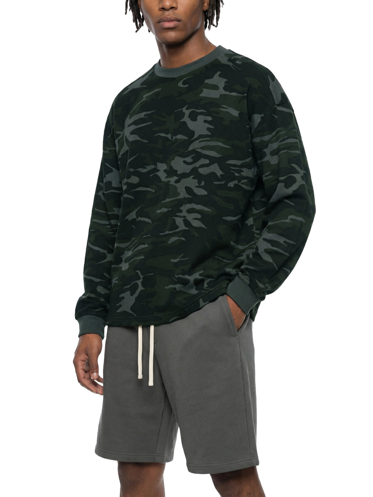 Longsleeve Waffle Boxy Drop Shoulder – Nowrocky™ — kadr studyjny na jednolitym tle