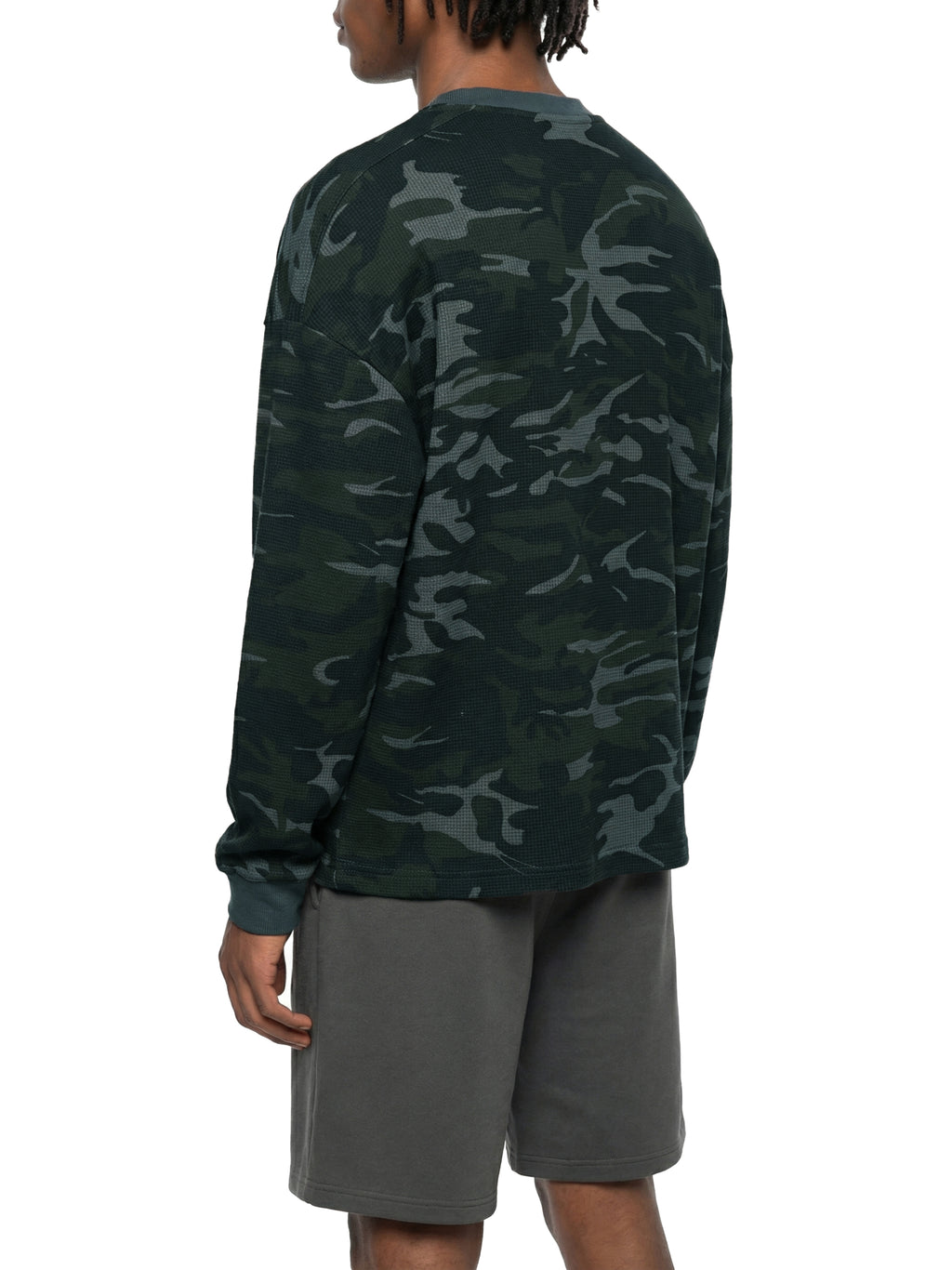 Longsleeve Waffle Boxy Drop Shoulder – Nowrocky™ — odcień materiału w zbliżeniu