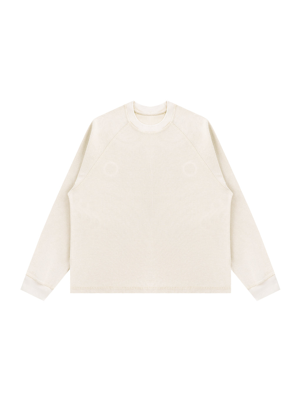 Longsleeve Vintage Wash Boxy Raglan – Nowrocky™ — układ na płasko, strona przednia