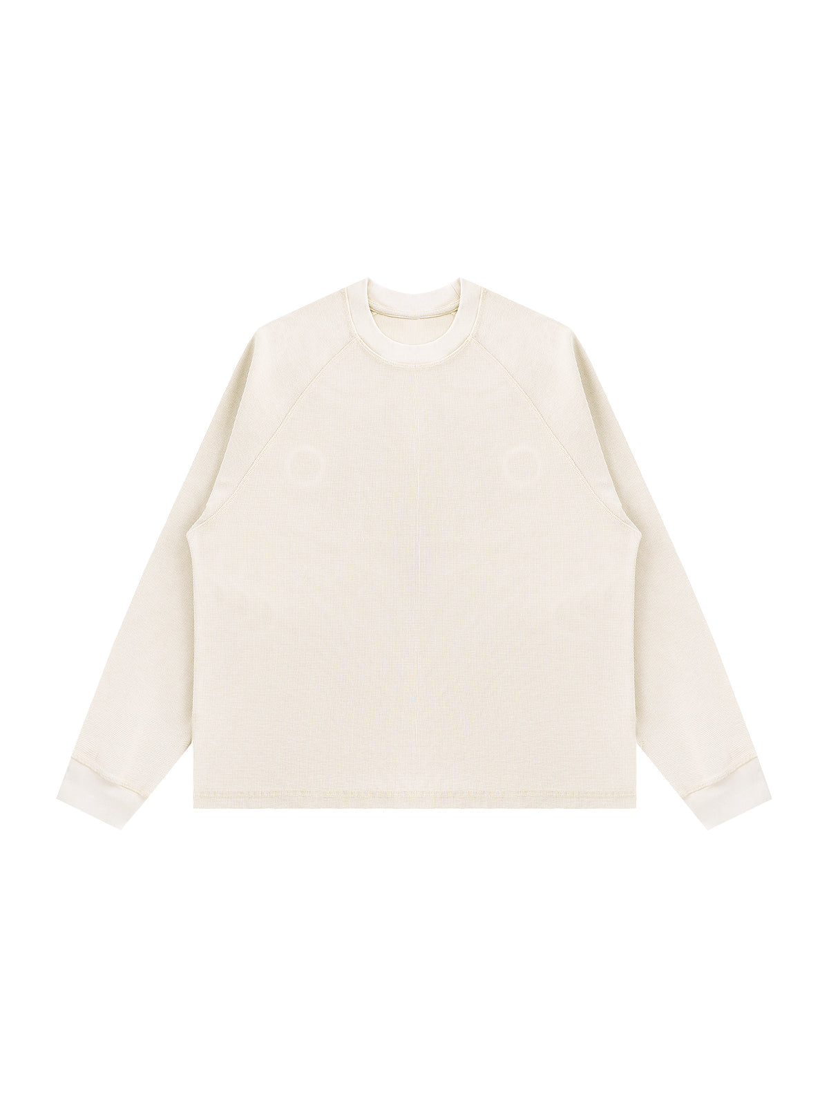 Longsleeve Vintage Wash Boxy Raglan – Nowrocky™ — układ na płasko, strona przednia
