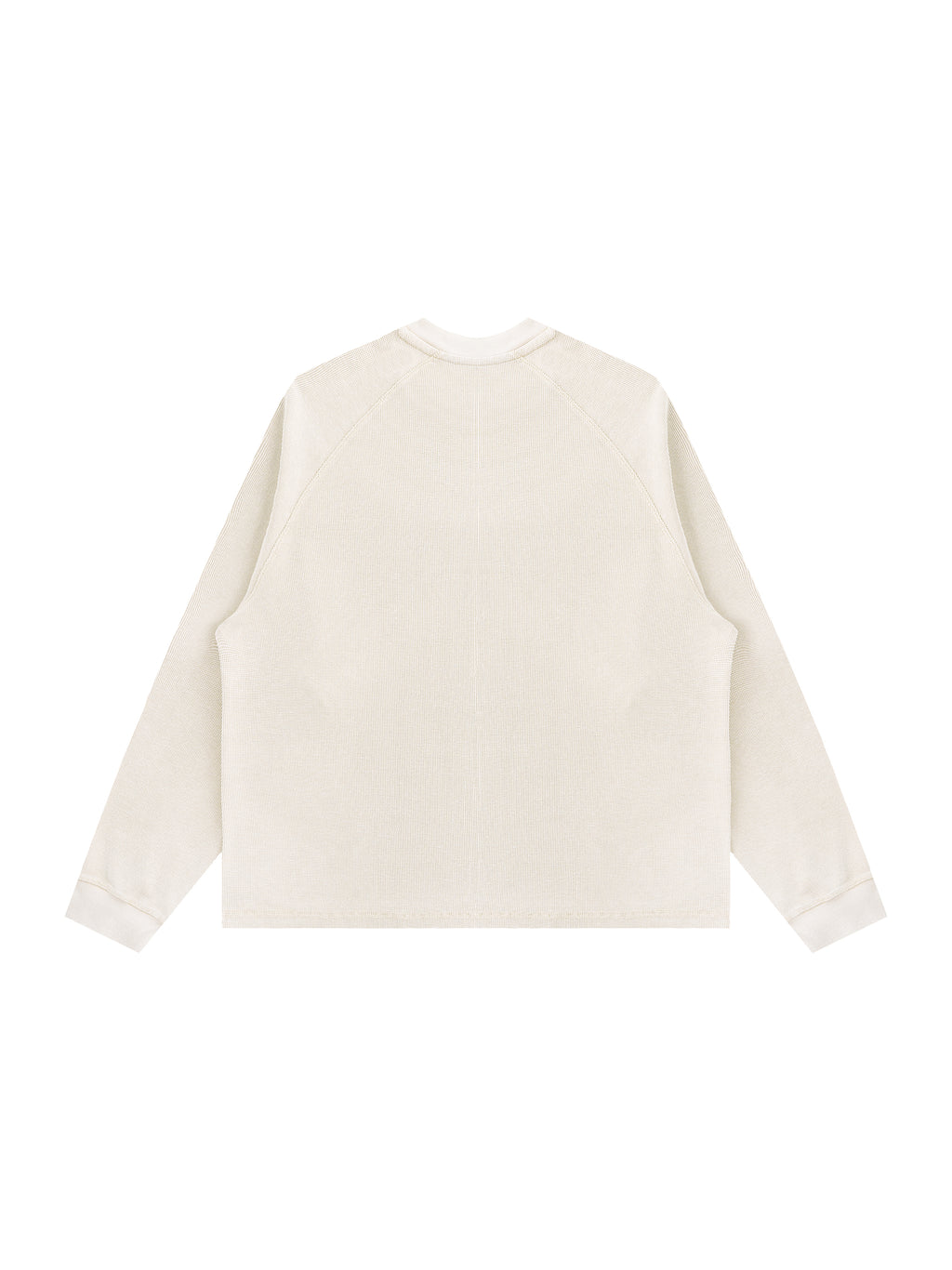 Longsleeve Vintage Wash Boxy Raglan – Nowrocky™ — układ na płasko, strona tylna