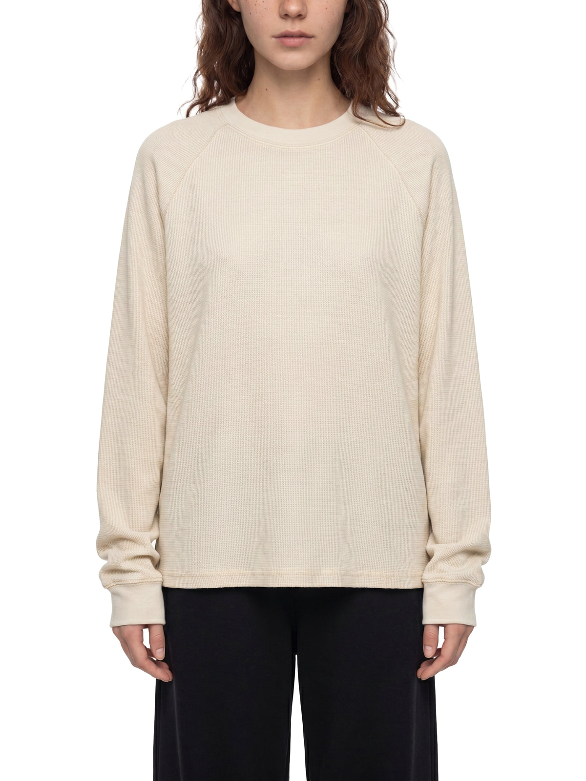 Longsleeve Vintage Wash Boxy Raglan – Nowrocky™ — linia bioder i dołu produktu