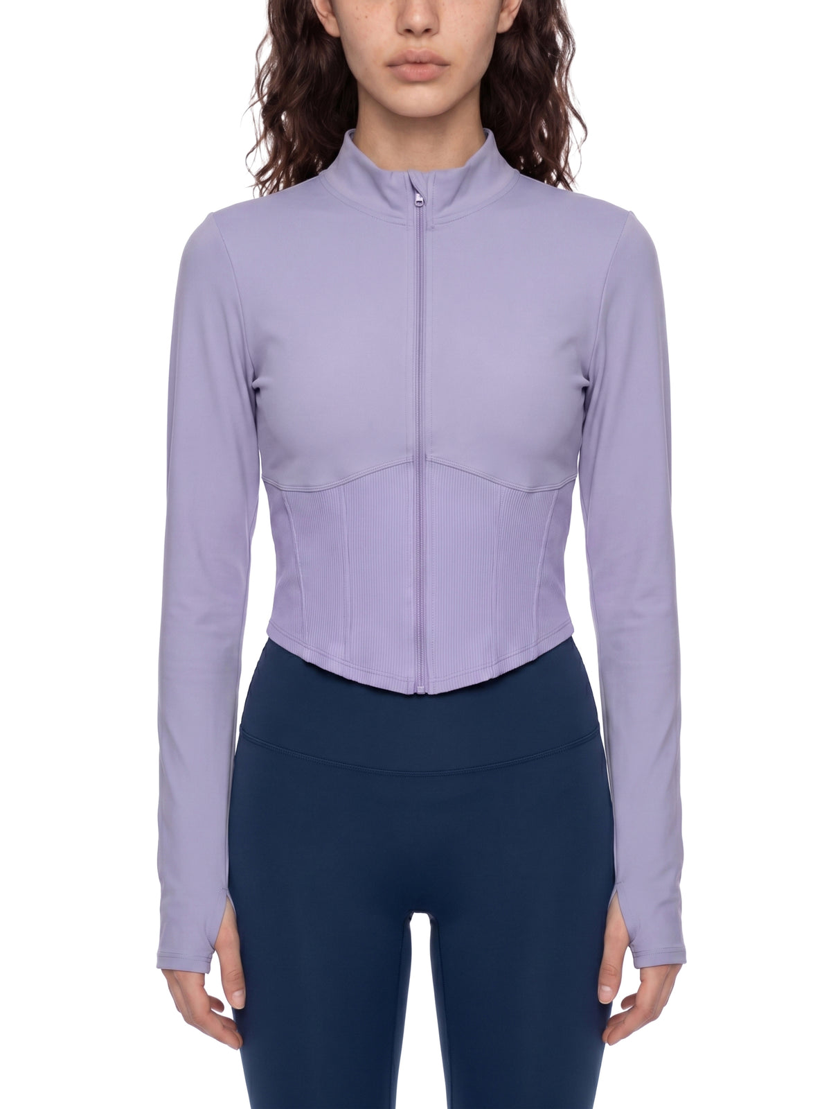 Kurtka Cropped Full-Zip Slim Fit – Nowrocky™ — dolna krawędź nad talią