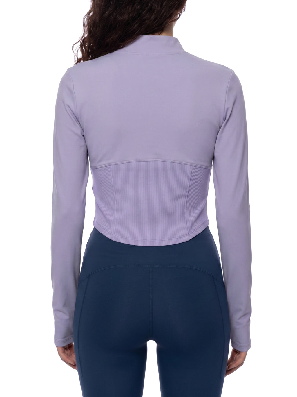 Kurtka Cropped Full-Zip Slim Fit – Nowrocky™ — układ na płasko, całość produktu