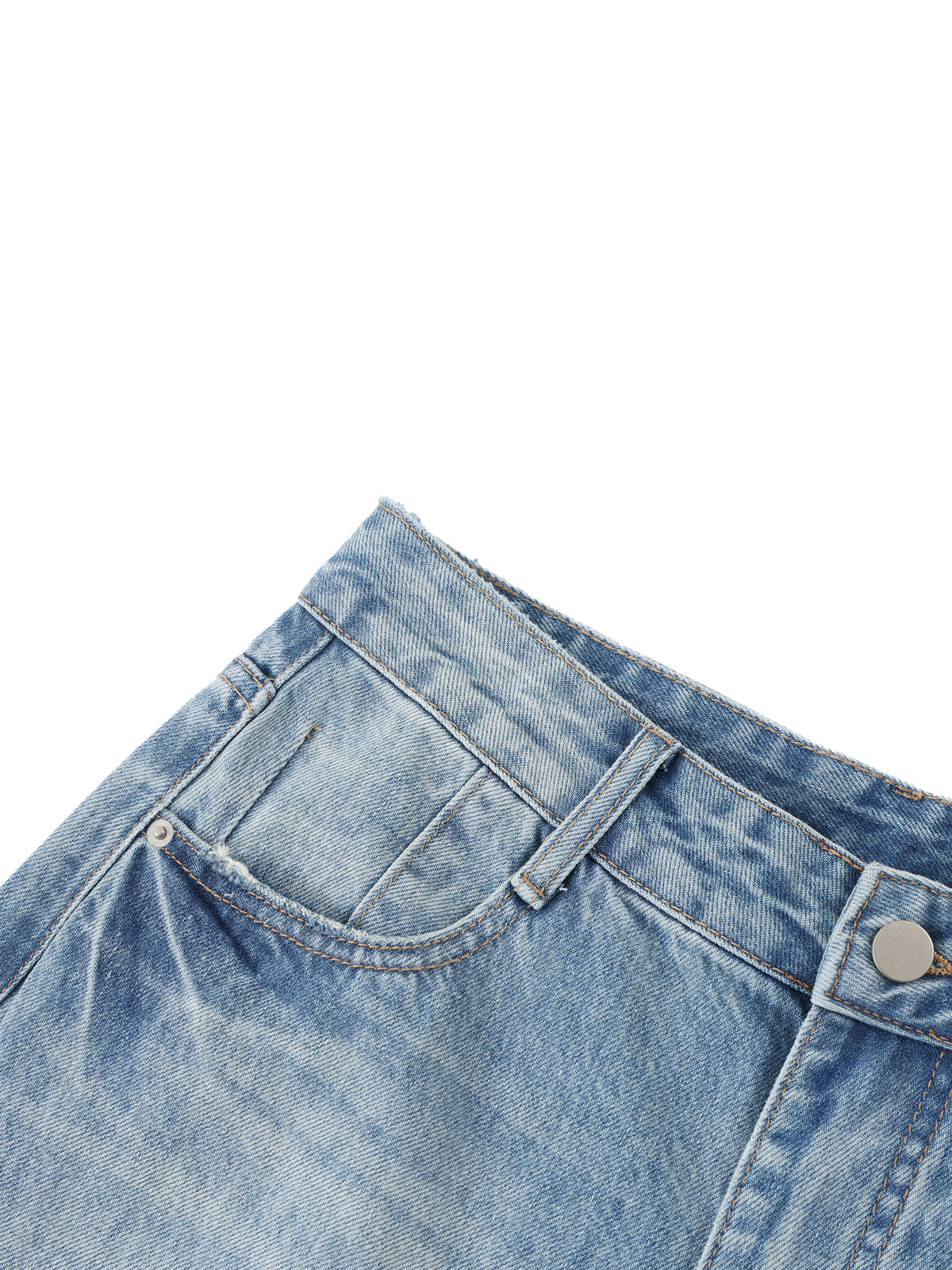 Jeansy Damskie Vintage Wash Distressed Wide Leg – Nowrocky™ — układ na płasko, pełny krój