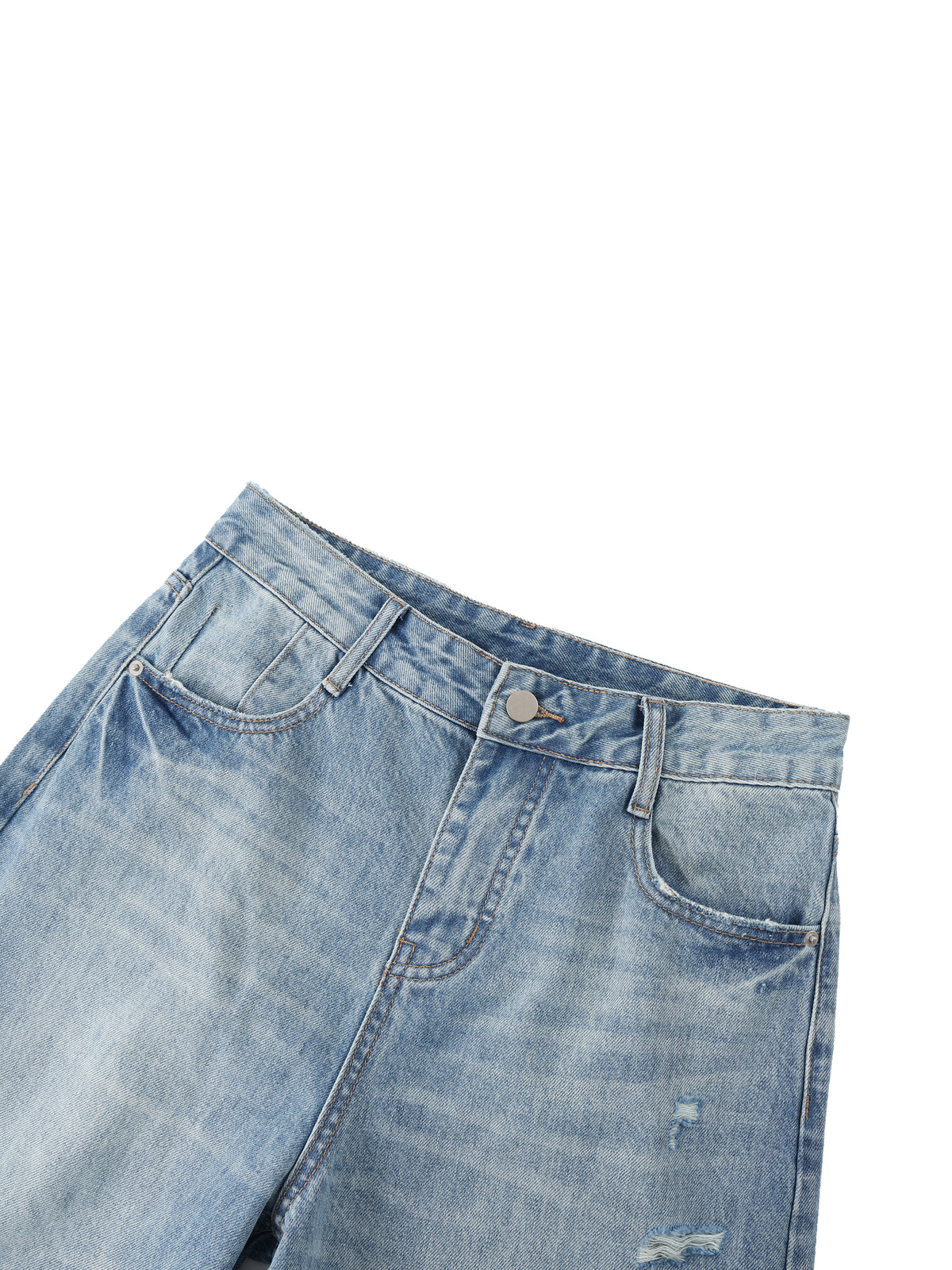 Jeansy Damskie Vintage Wash Distressed Wide Leg – Nowrocky™ — postrzępiony dół nogawki