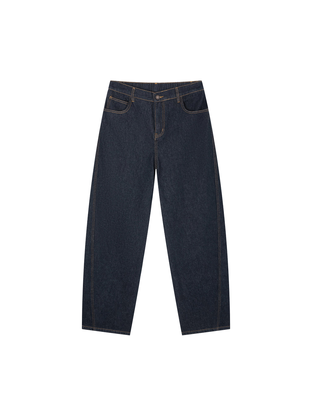 Jeansy Barrel Leg Vintage Wash – Nowrocky™ — spodnie dżinsowe na modelu, pełna sylwetka