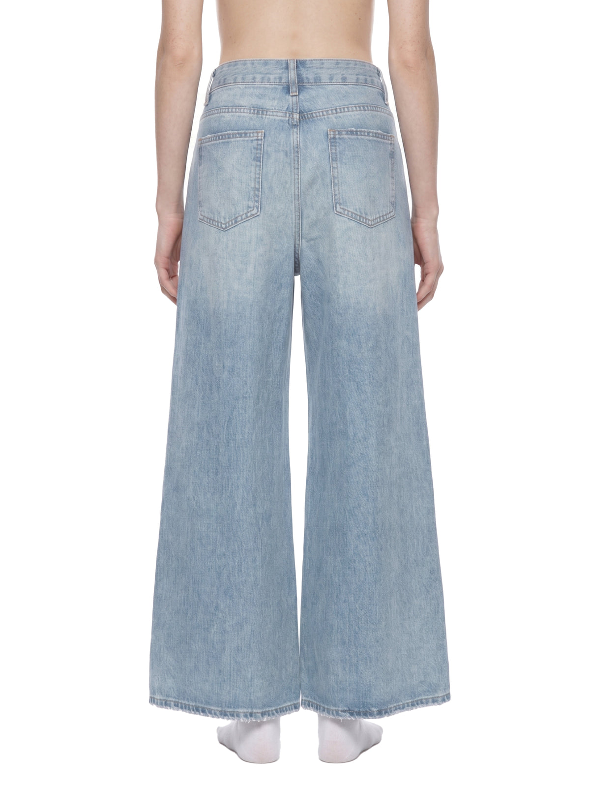 Jeansy Damskie Vintage Wash Distressed Wide Leg – Nowrocky™ — rozporek z guzikiem i nity