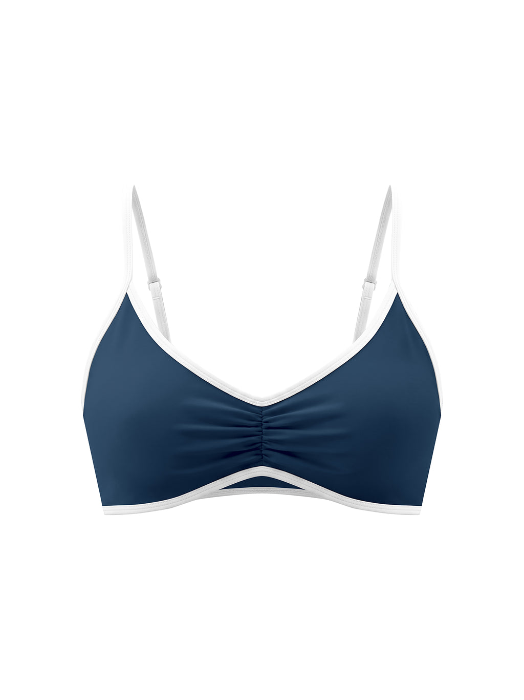 Biustonosz Sportowy Color Block Dekolt V – Nowrocky™ — ramiączka widziane od góry