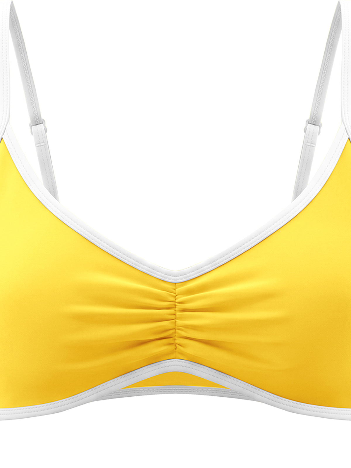Biustonosz Sportowy Color Block Dekolt V – Nowrocky™ — faktura materiału w świetle bocznym