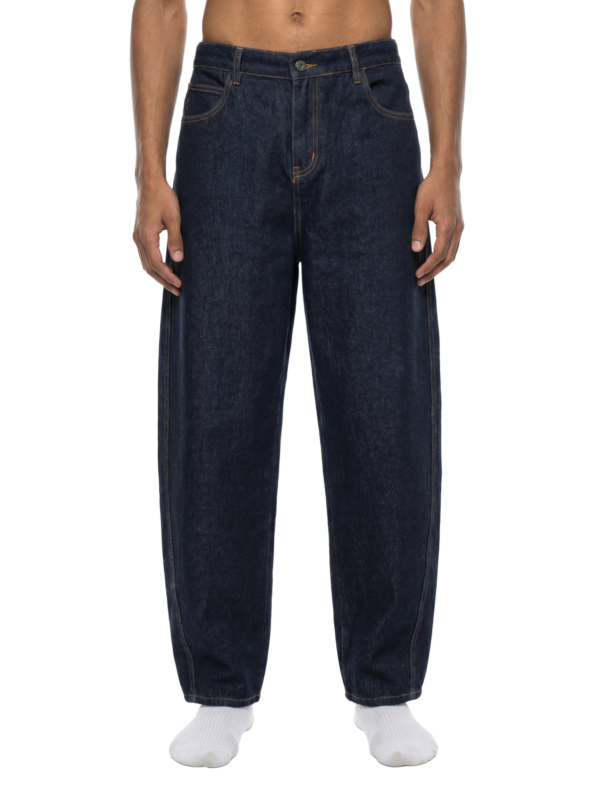 Jeansy Barrel Leg Vintage Wash – Nowrocky™ — detal splotu denimu
