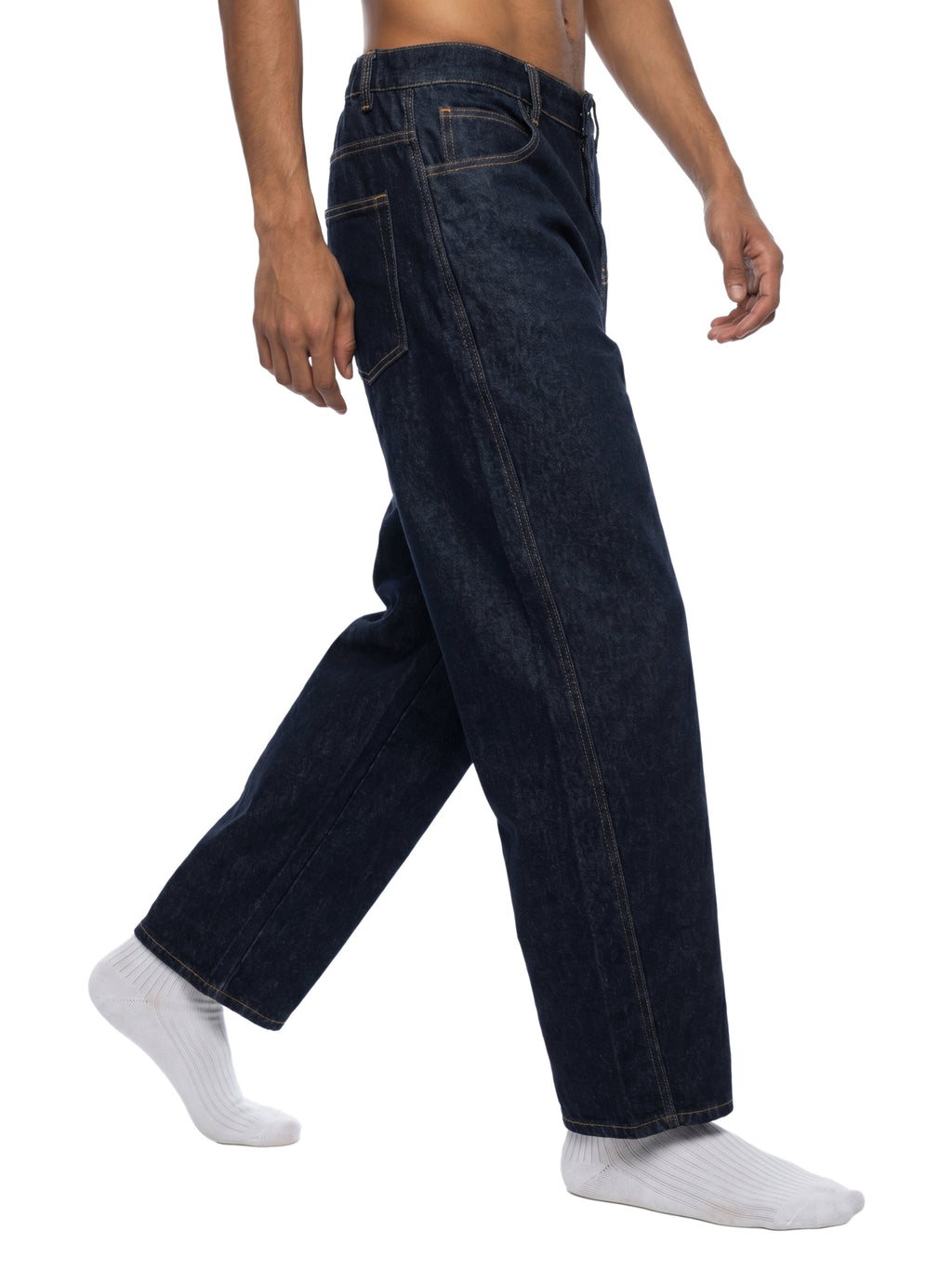 Jeansy Barrel Leg Vintage Wash – Nowrocky™ — tylna kieszeń z przeszyciem