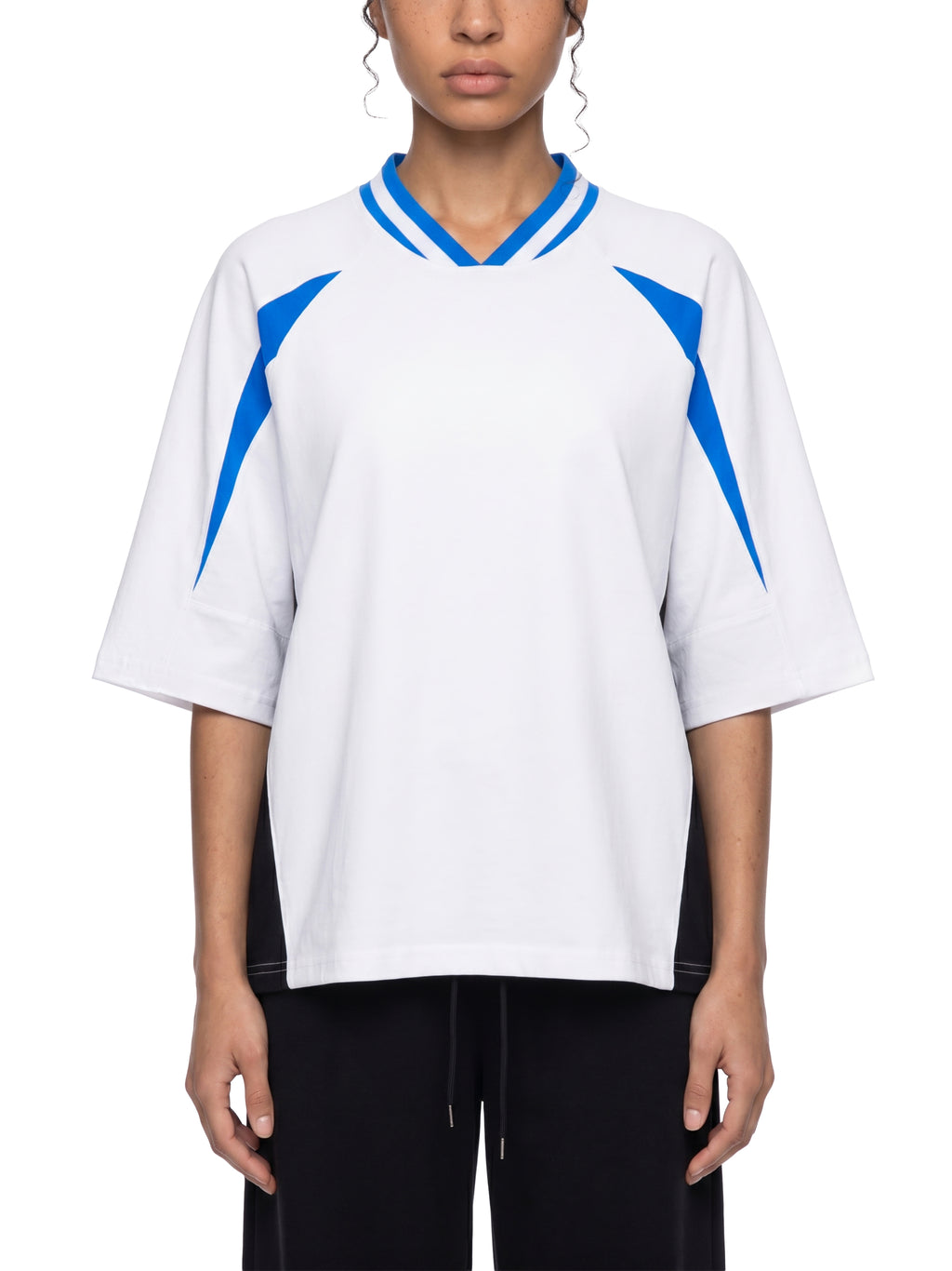 T-shirt Color Block V-Neck Oversized – Nowrocky™