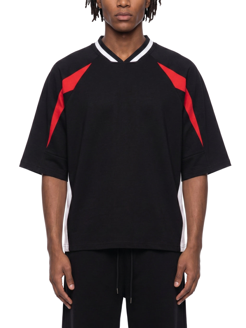 T-shirt Color Block V-Neck Oversized – Nowrocky™