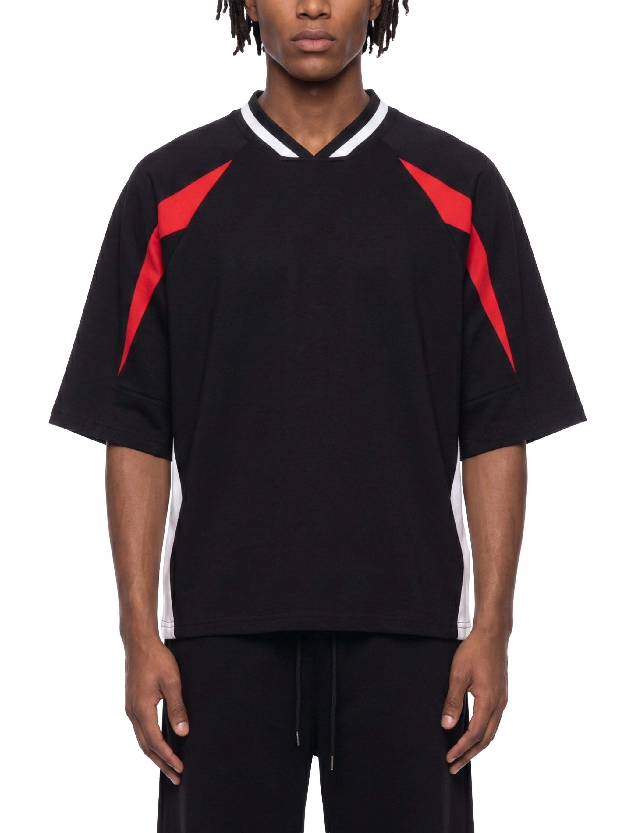 T-shirt Color Block V-Neck Oversized – Nowrocky™