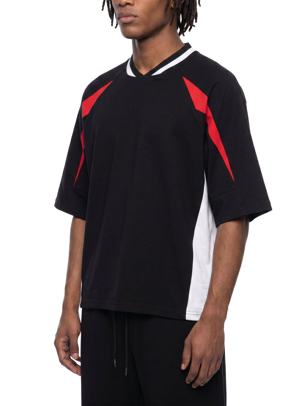 T-shirt Color Block V-Neck Oversized – Nowrocky™