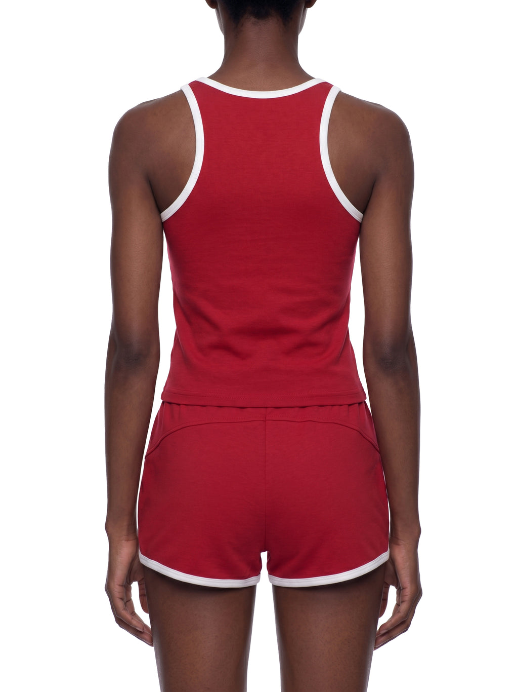 Tank Top Crop Contrast Trim – Nowrocky™ — faktura dzianiny w zbliżeniu