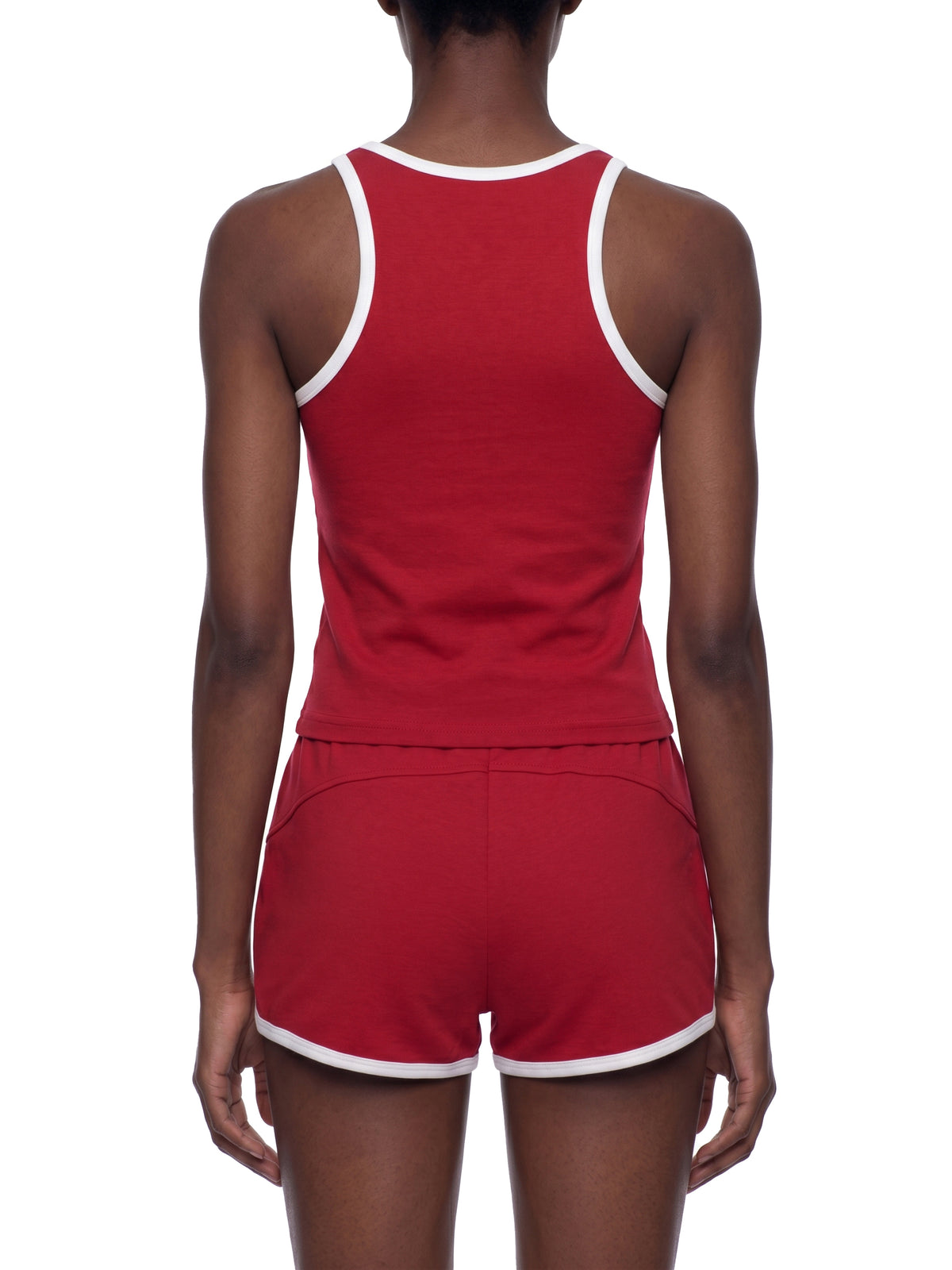 Tank Top Crop Contrast Trim – Nowrocky™ — faktura dzianiny w zbliżeniu