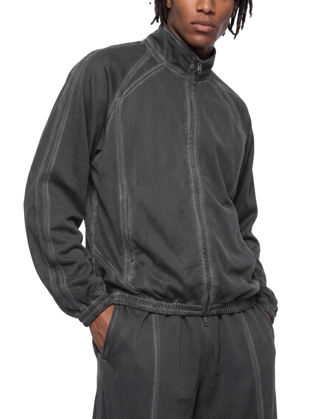 Kurtka Mesh Vintage Wash Full Zip – Nowrocky™ — kieszeń boczna z zamkiem