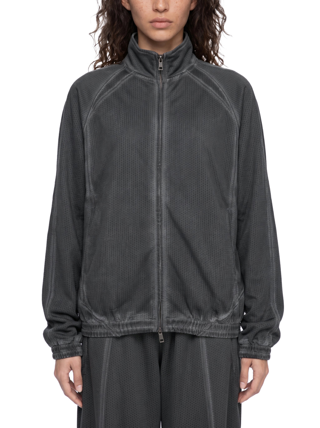 Kurtka Mesh Vintage Wash Full Zip – Nowrocky™ — dół kurtki i szew boczny