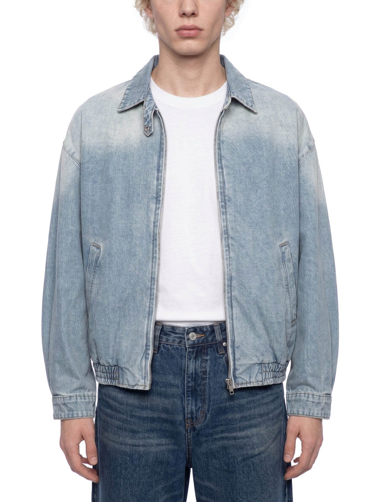 Kurtka Jeansowa Full Zip Vintage Wash – Nowrocky™ — kołnierz i wykończenie przy szyi