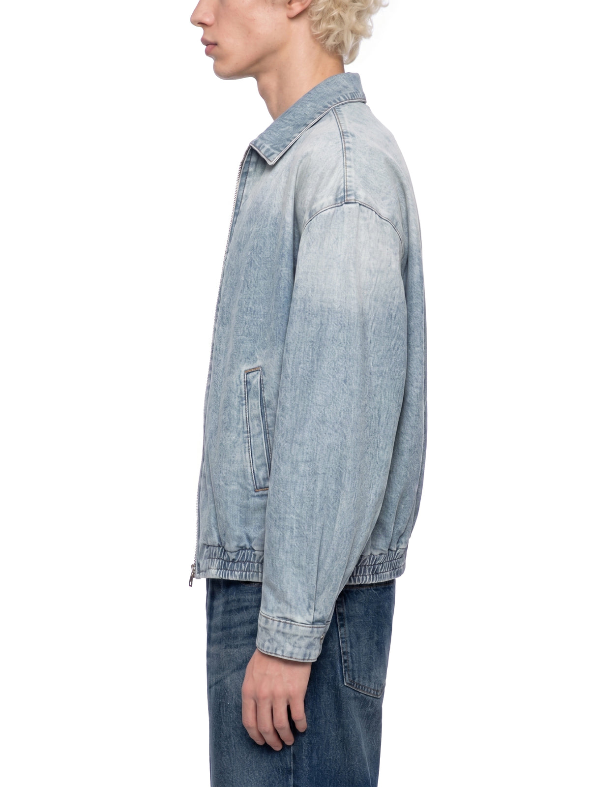 Kurtka Jeansowa Full Zip Vintage Wash – Nowrocky™ — kieszeń na piersi z zamkiem
