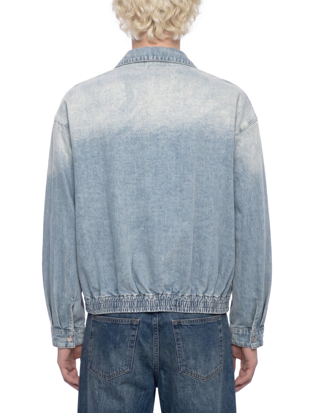 Kurtka Jeansowa Full Zip Vintage Wash – Nowrocky™ — rękaw i mankiet w detalu