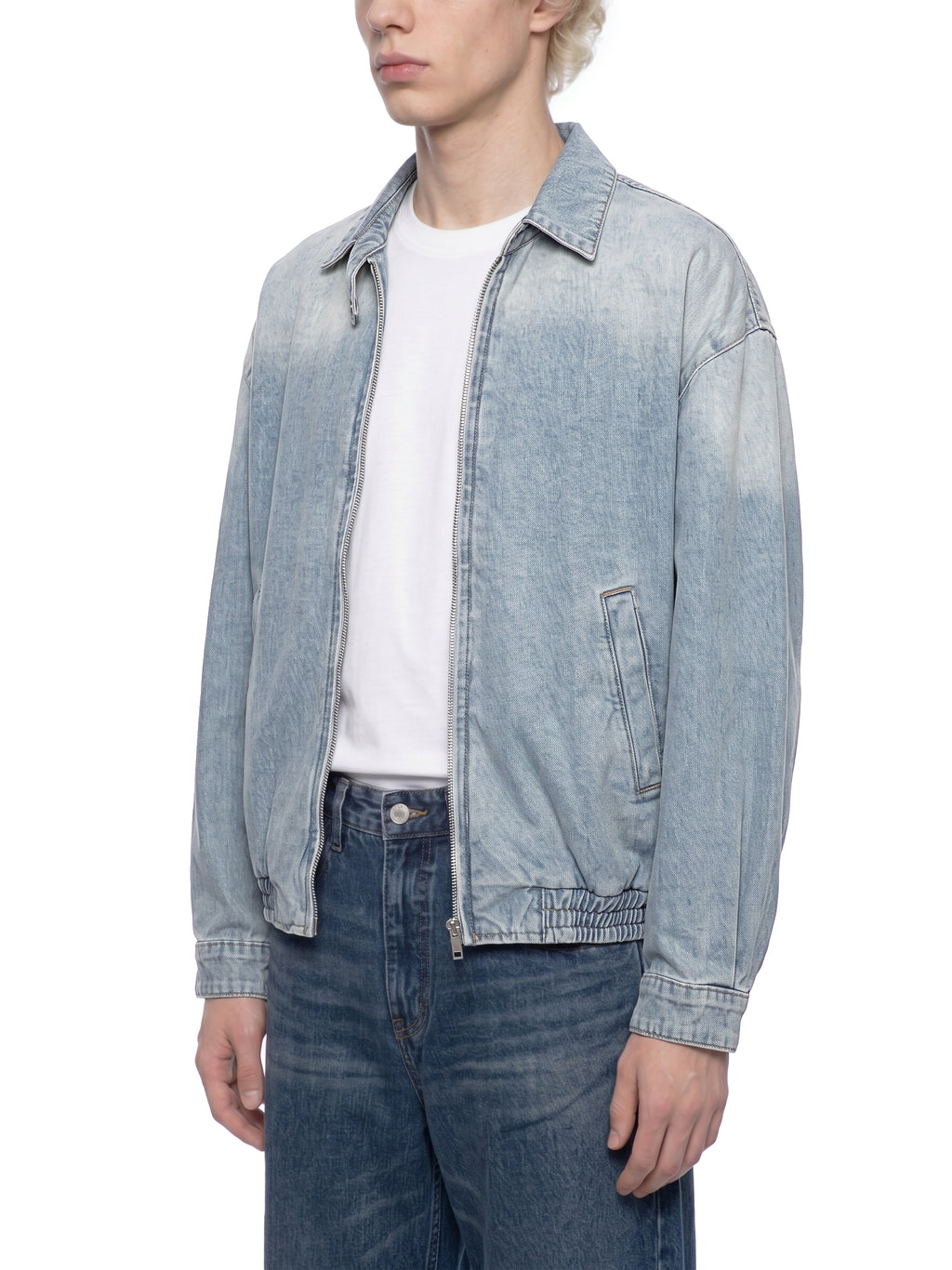 Kurtka Jeansowa Full Zip Vintage Wash – Nowrocky™ — dół kurtki i obszycie