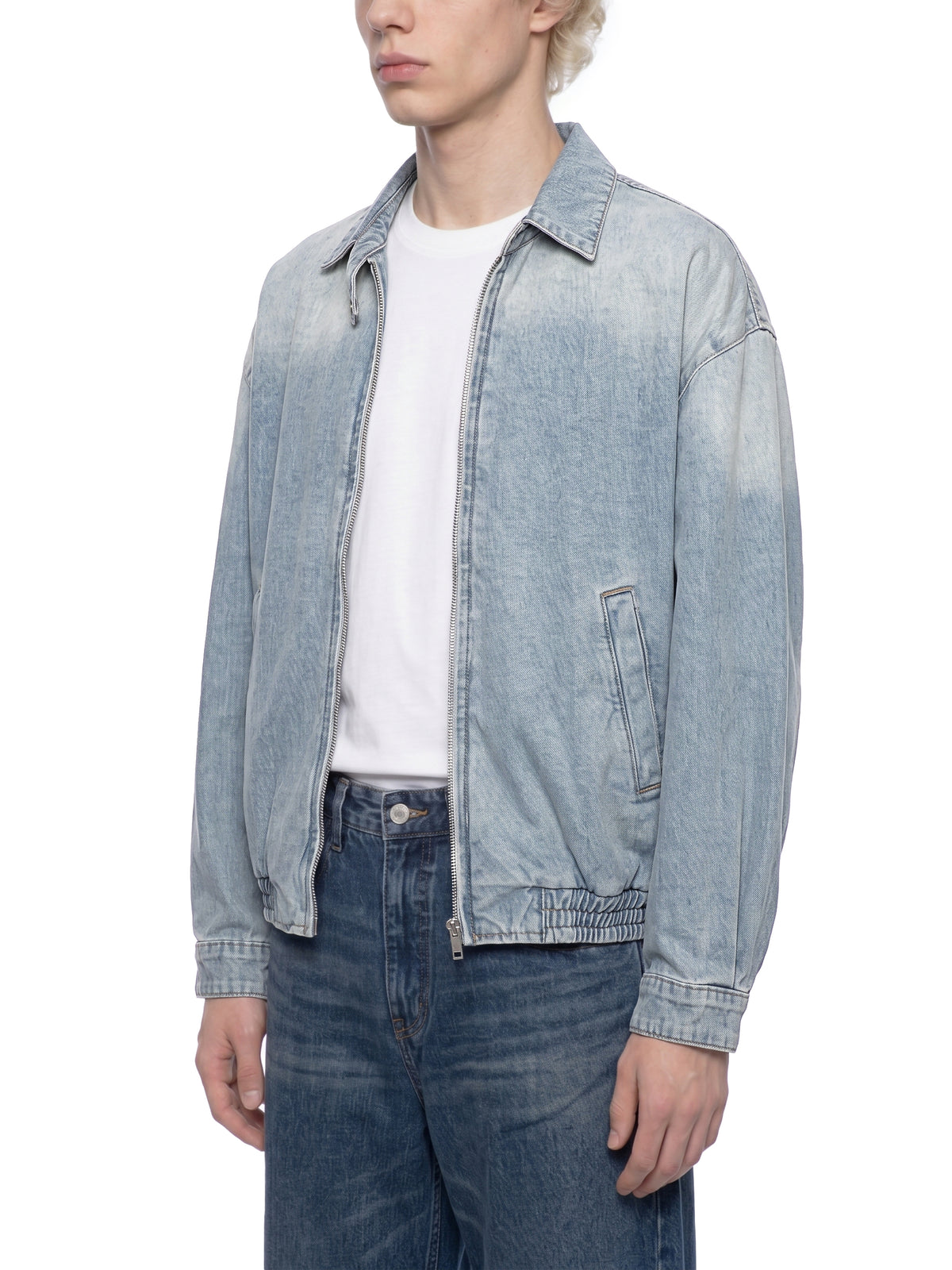 Kurtka Jeansowa Full Zip Vintage Wash – Nowrocky™ — dół kurtki i obszycie