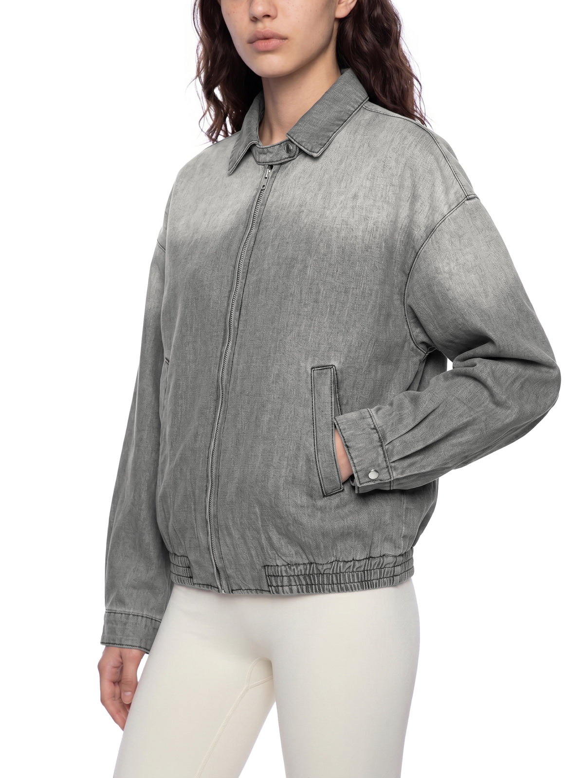Kurtka Jeansowa Full Zip Vintage Wash – Nowrocky™ — stylizacja uliczna z szerokimi spodniami
