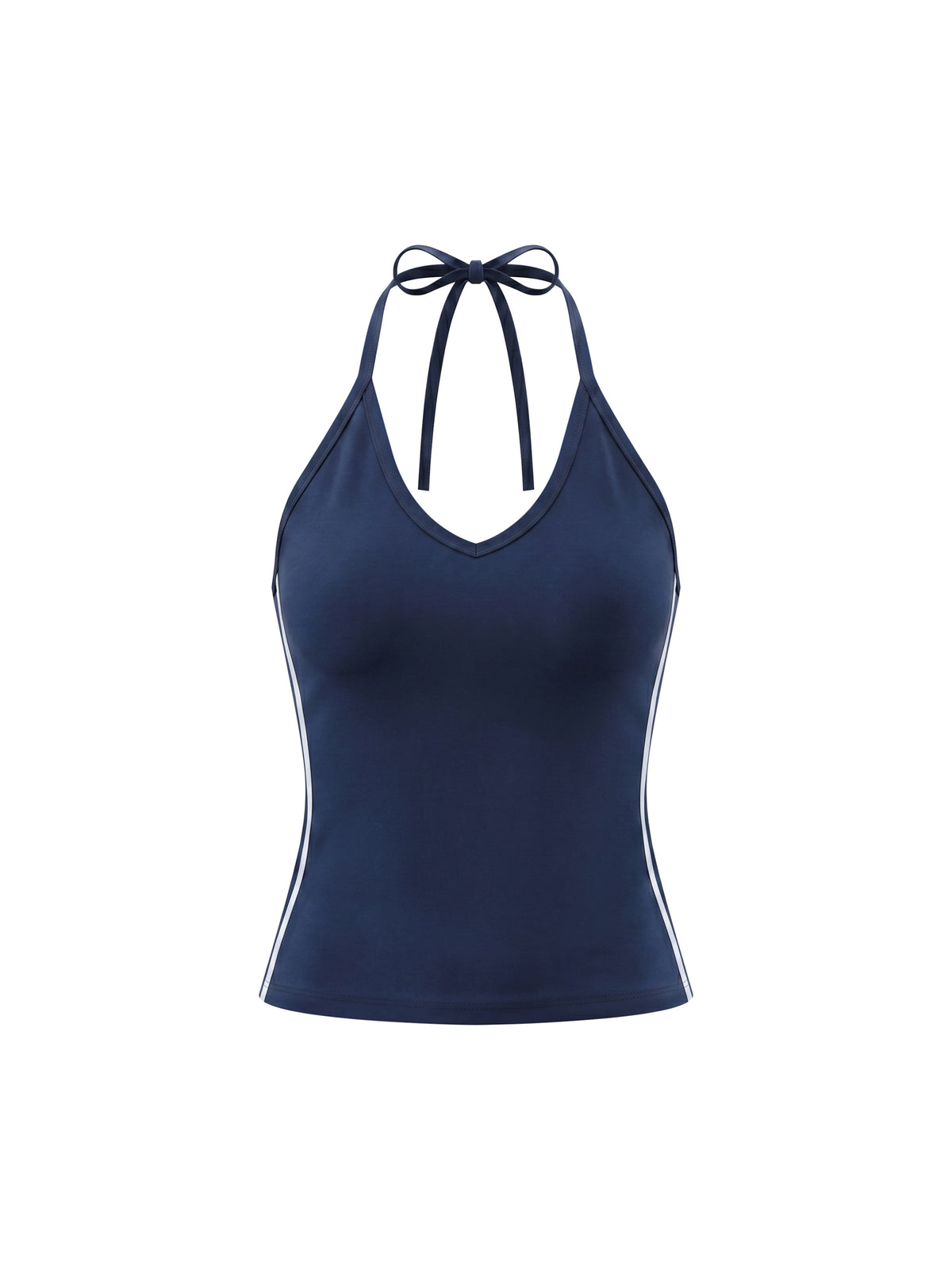 Tank Top Halter Crop Contrast Tape – Nowrocky™ — zestawienie dwóch kolorów w detalu