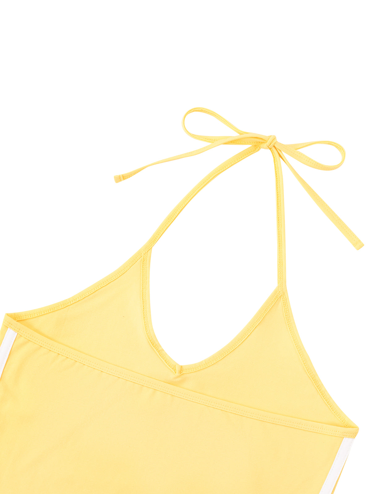 Tank Top Halter Crop Contrast Tape – Nowrocky™ — ujęcie trzy czwarte w ruchu