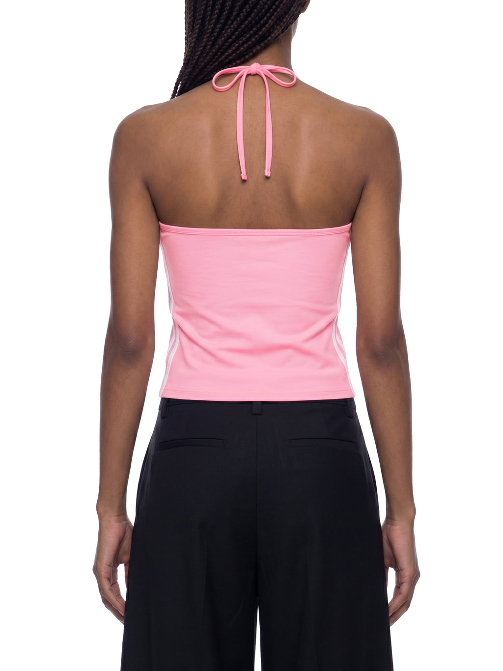 Tank Top Halter Crop Contrast Tape – Nowrocky™ — faktura elastycznej dzianiny