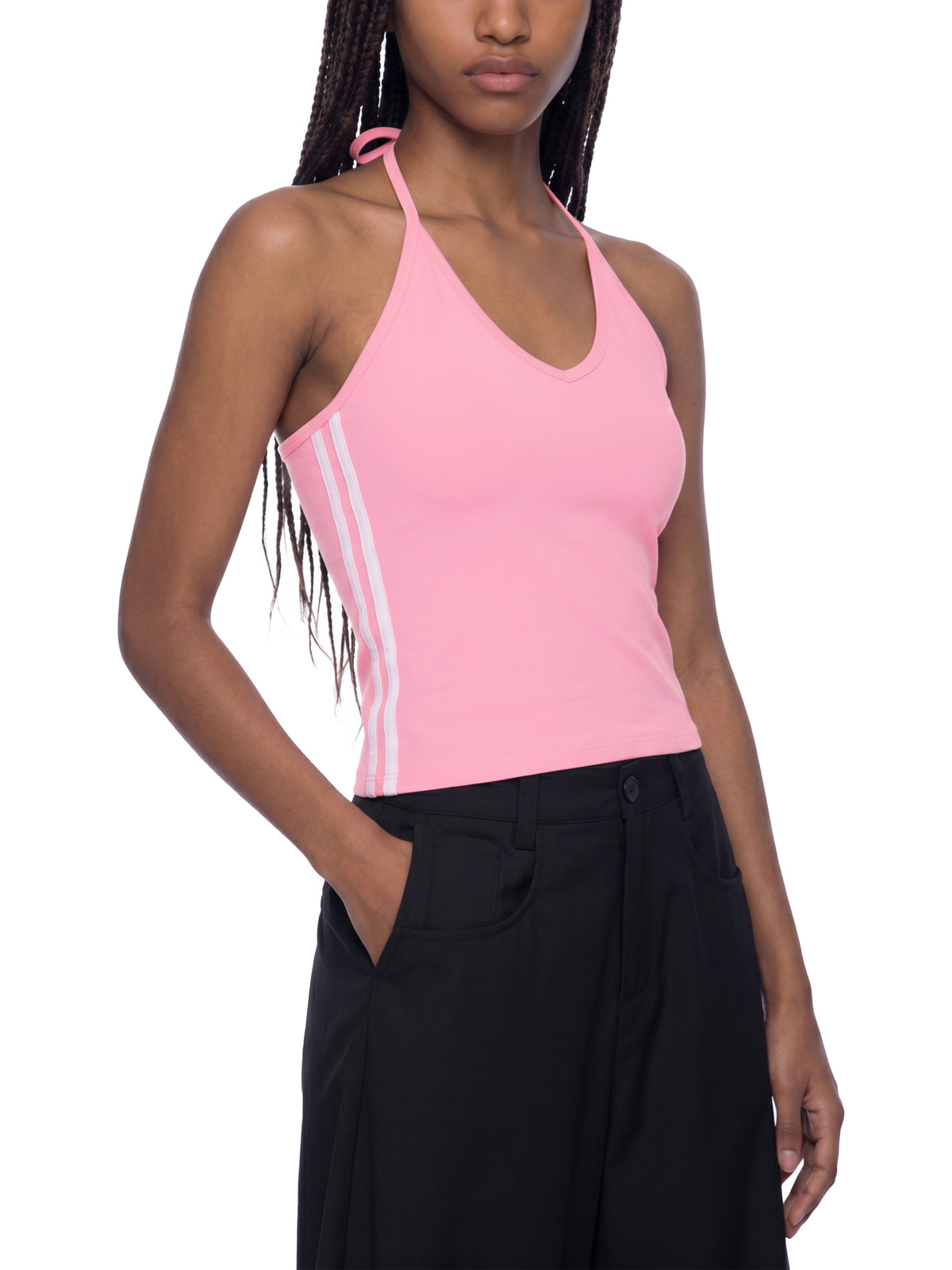 Tank Top Halter Crop Contrast Tape – Nowrocky™ — proporcje kroju na sylwetce