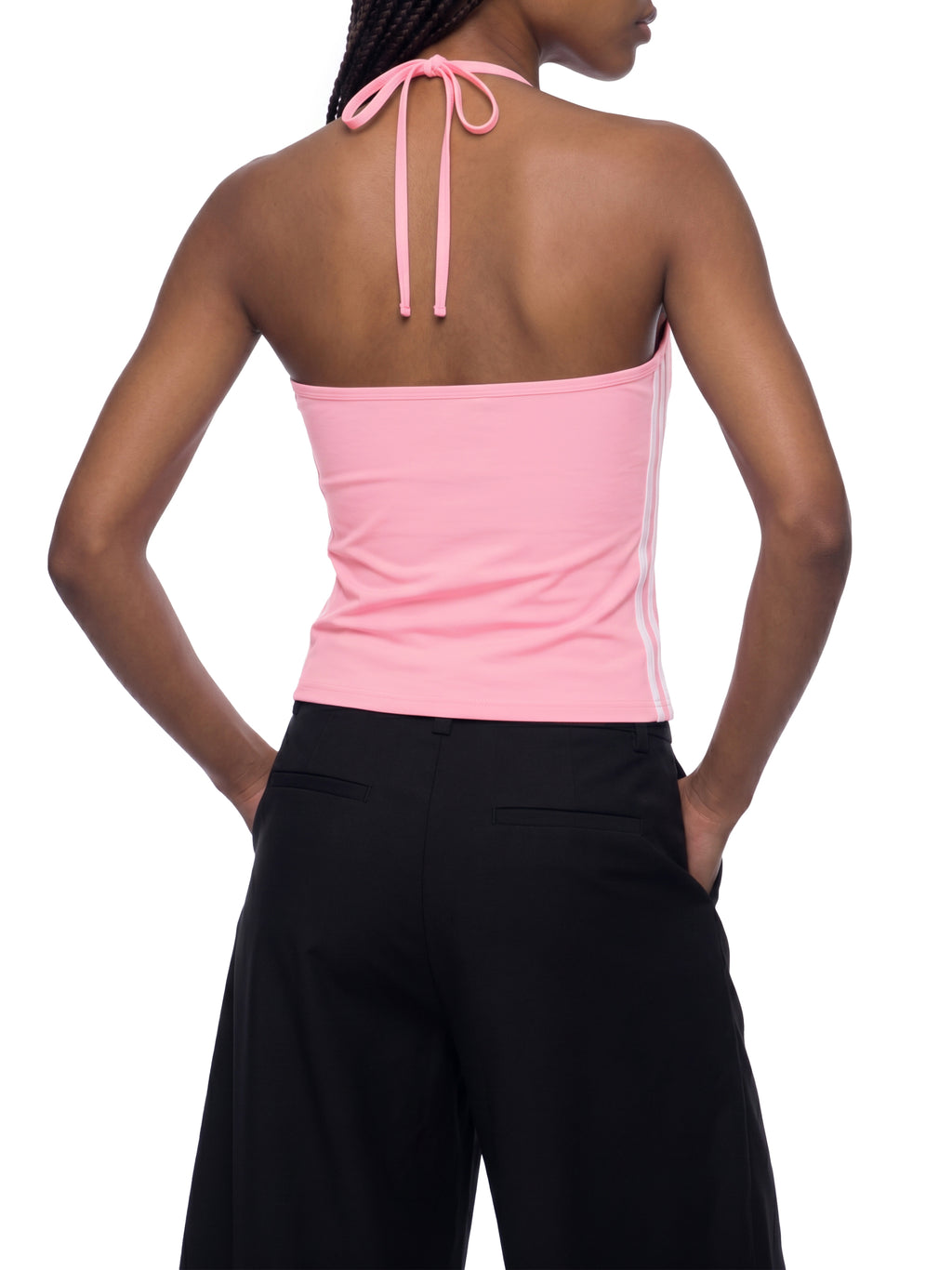 Tank Top Halter Crop Contrast Tape – Nowrocky™ — detal szwu bocznego