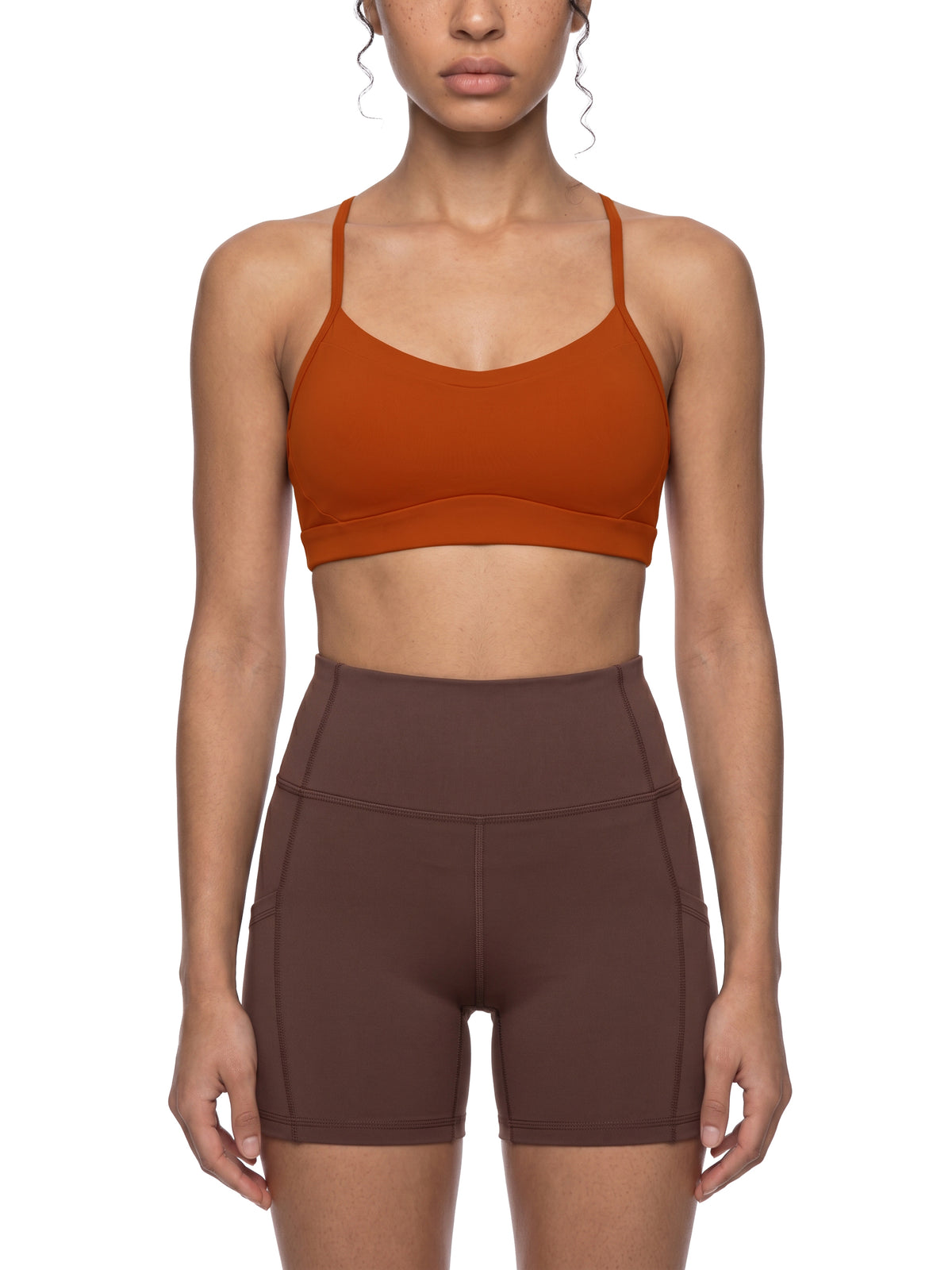 Biustonosz Sportowy Cropped Racerback – Nowrocky™ — ramiączka widziane od góry