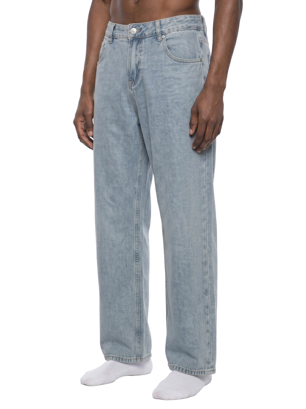 Jeansy Vintage Wash Straight Leg – Nowrocky™ — tylna kieszeń i przeszycia