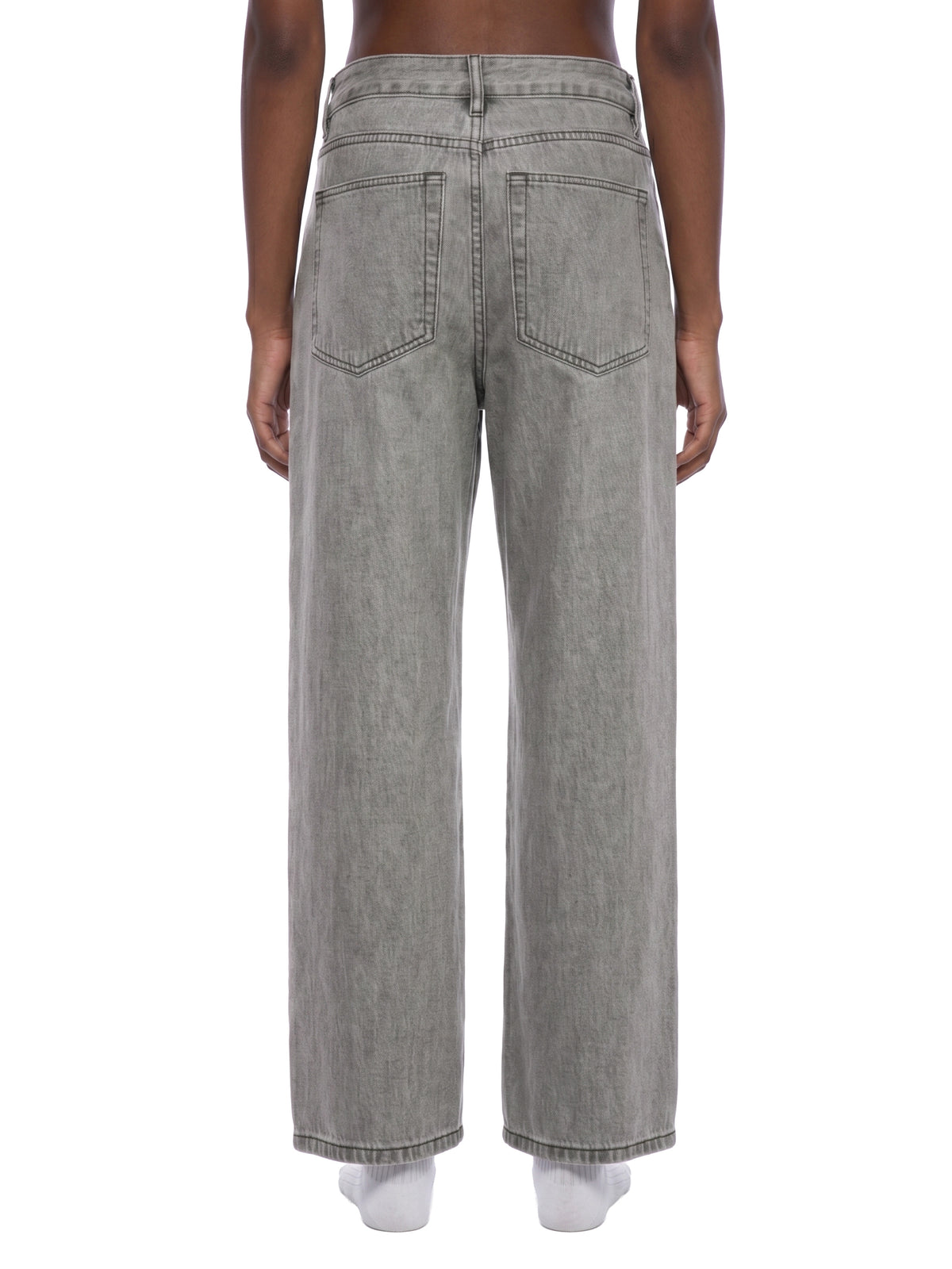 Jeansy Vintage Wash Straight Leg – Nowrocky™ — faktura denimu w zbliżeniu