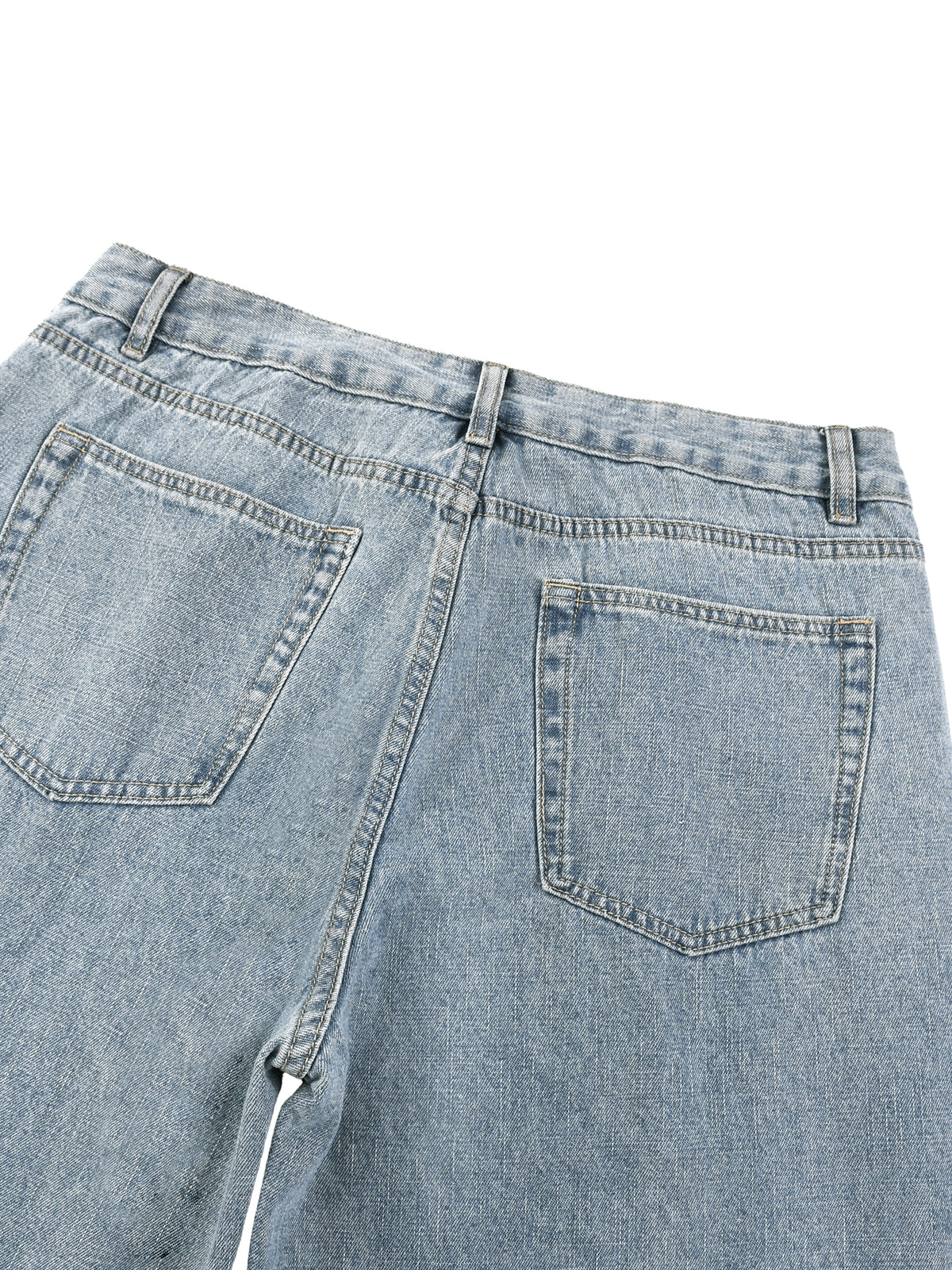 Jeansy Vintage Wash Straight Leg – Nowrocky™ — szew krokowy z bliska
