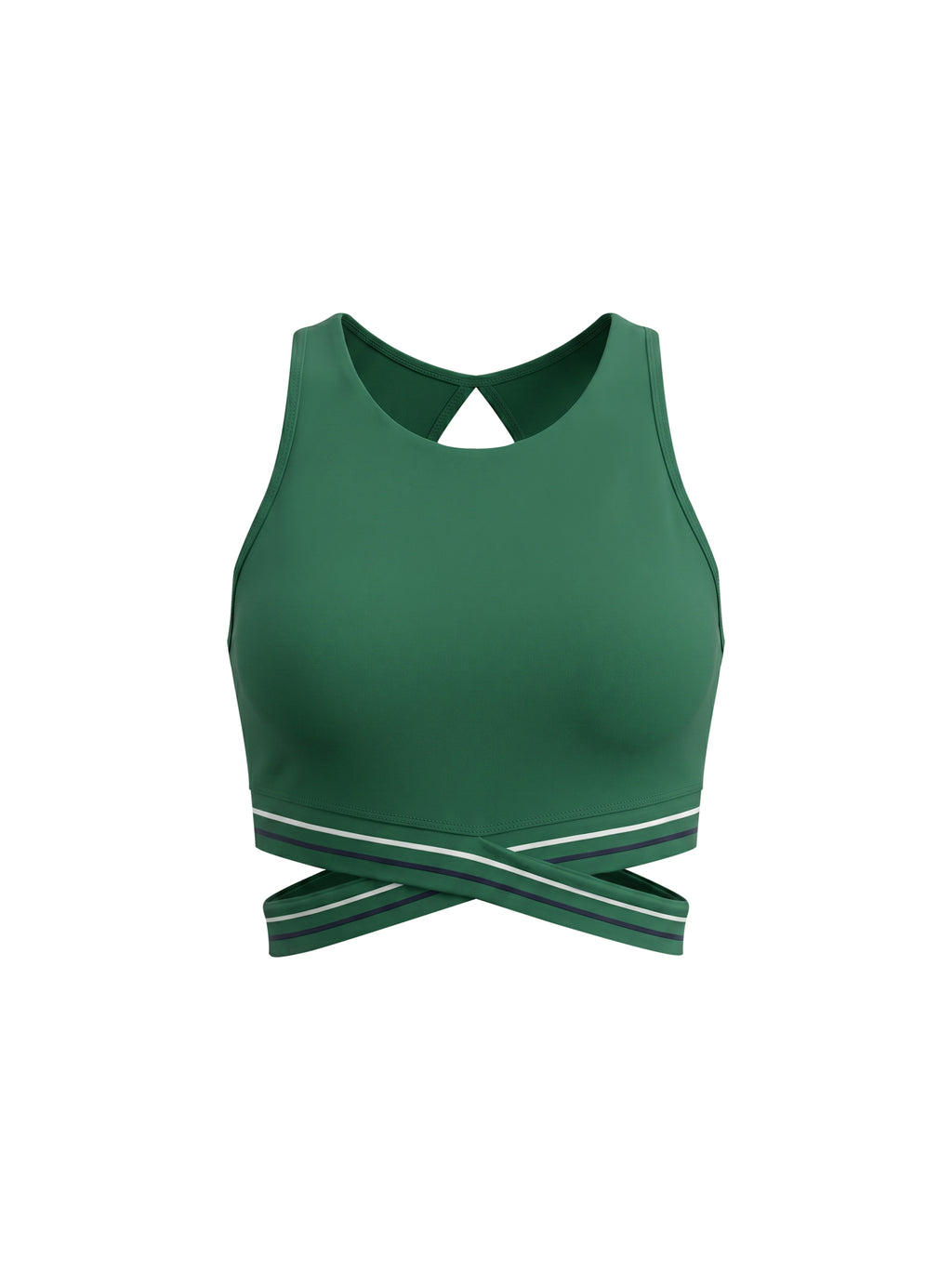 Biustonosz Sportowy Criss-Cross Racerback – Nowrocky™ — detal splotu elastycznej dzianiny