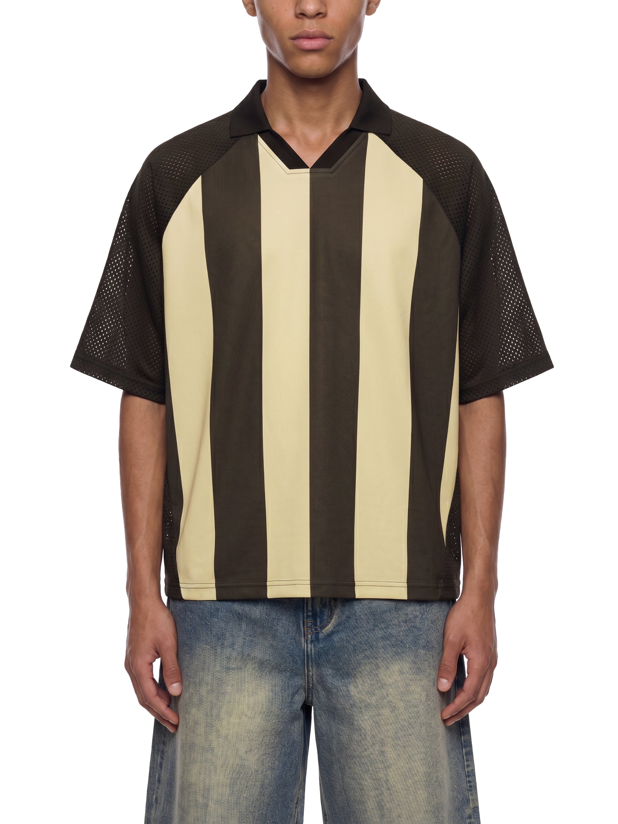 Koszulka Soccer Jersey Striped Mesh Boxy – Nowrocky™