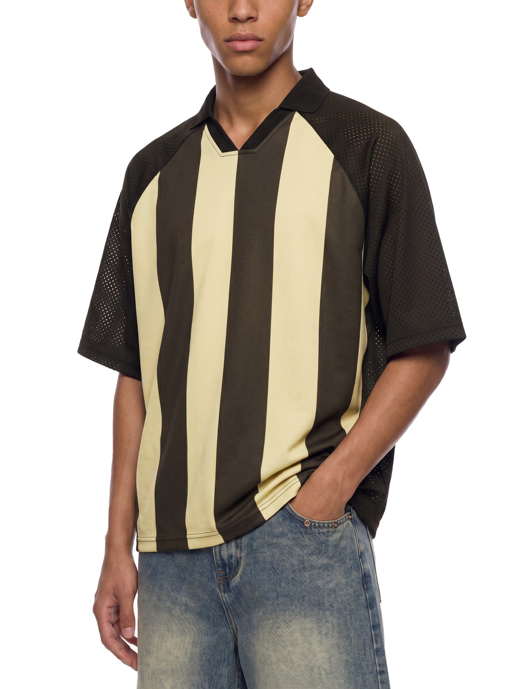 Koszulka Soccer Jersey Striped Mesh Boxy – Nowrocky™