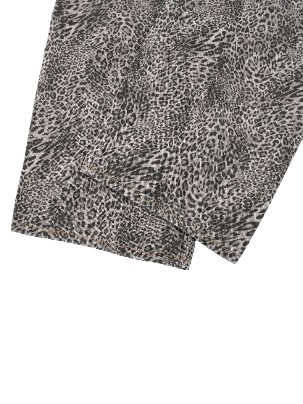 Jeansy Leopard Vintage Wash Wide Leg – Nowrocky™ — detal szwu bocznego