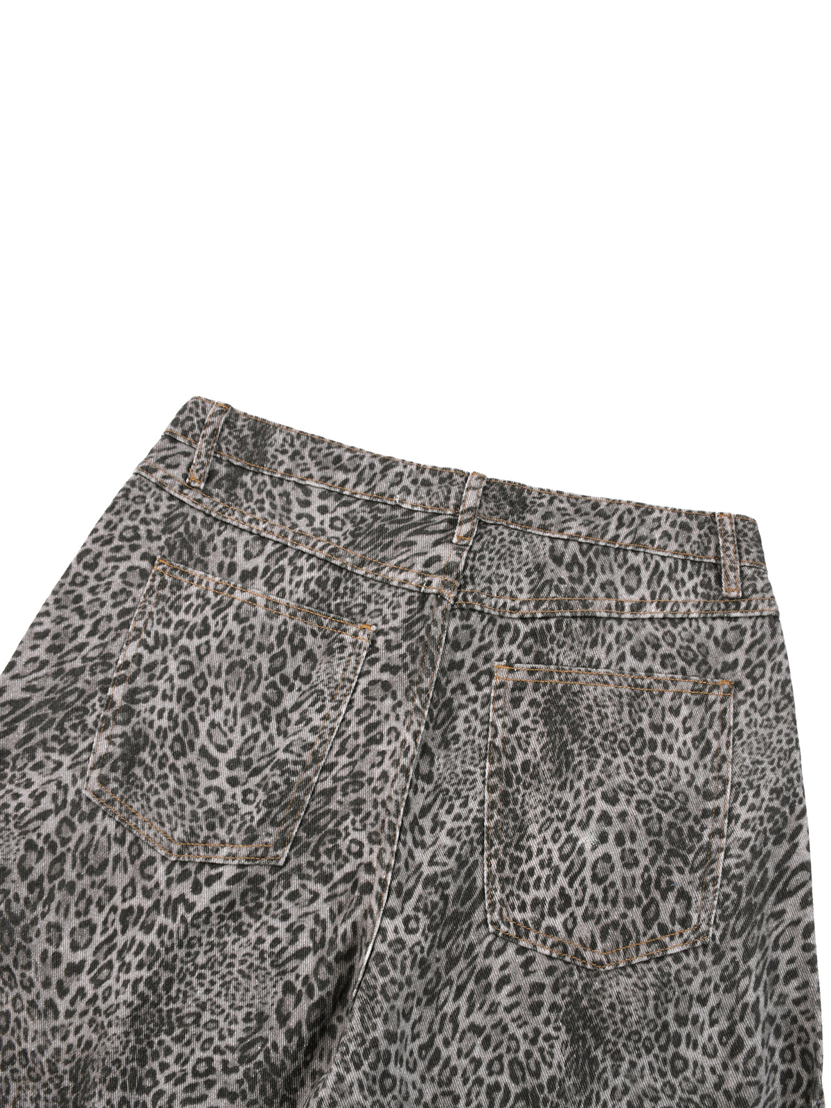 Jeansy Leopard Vintage Wash Wide Leg – Nowrocky™ — szew krokowy z bliska