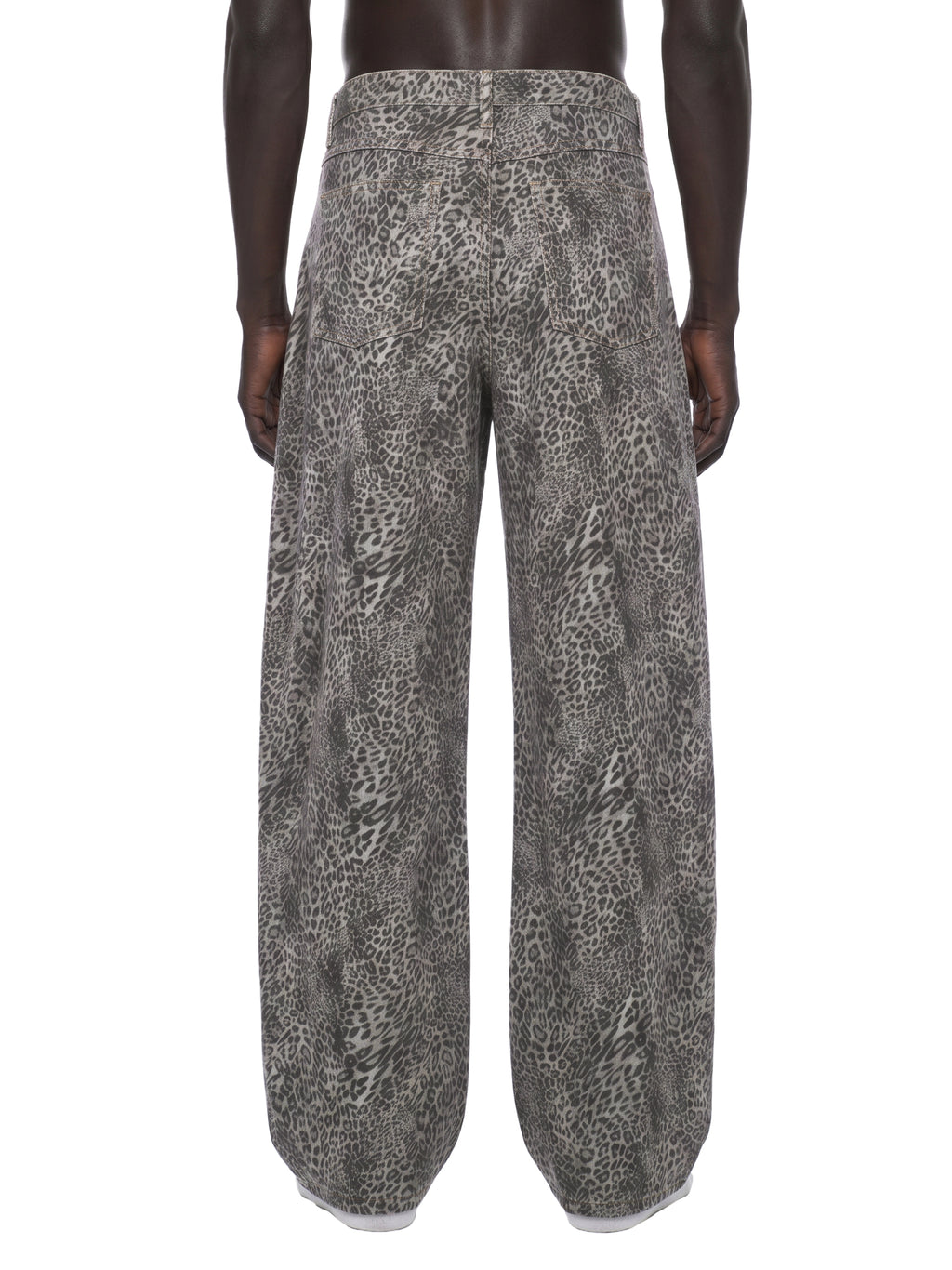 Jeansy Leopard Vintage Wash Wide Leg – Nowrocky™ — rozporek z guzikiem i nity